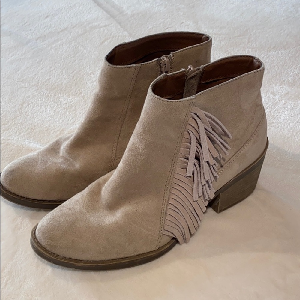 Mossimo-booties with fringe from Target.
